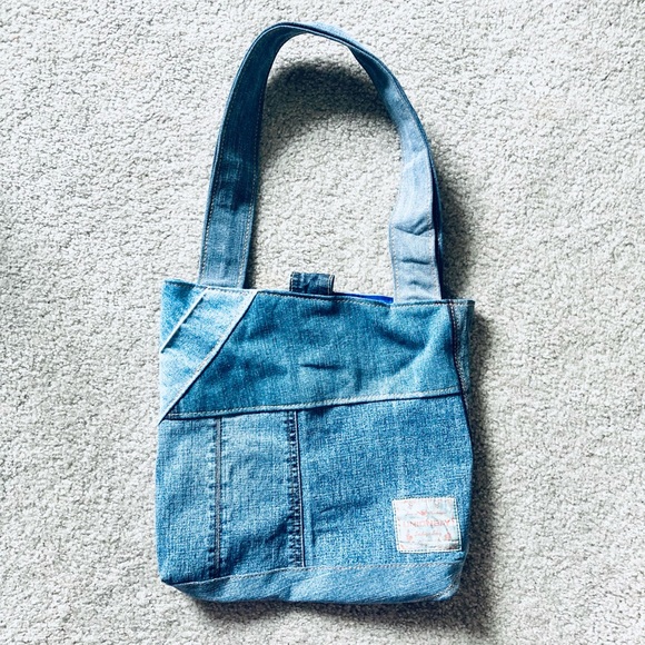 Blue Denim Patchwork Tote Bag (Medium) - Picture 2 of 3